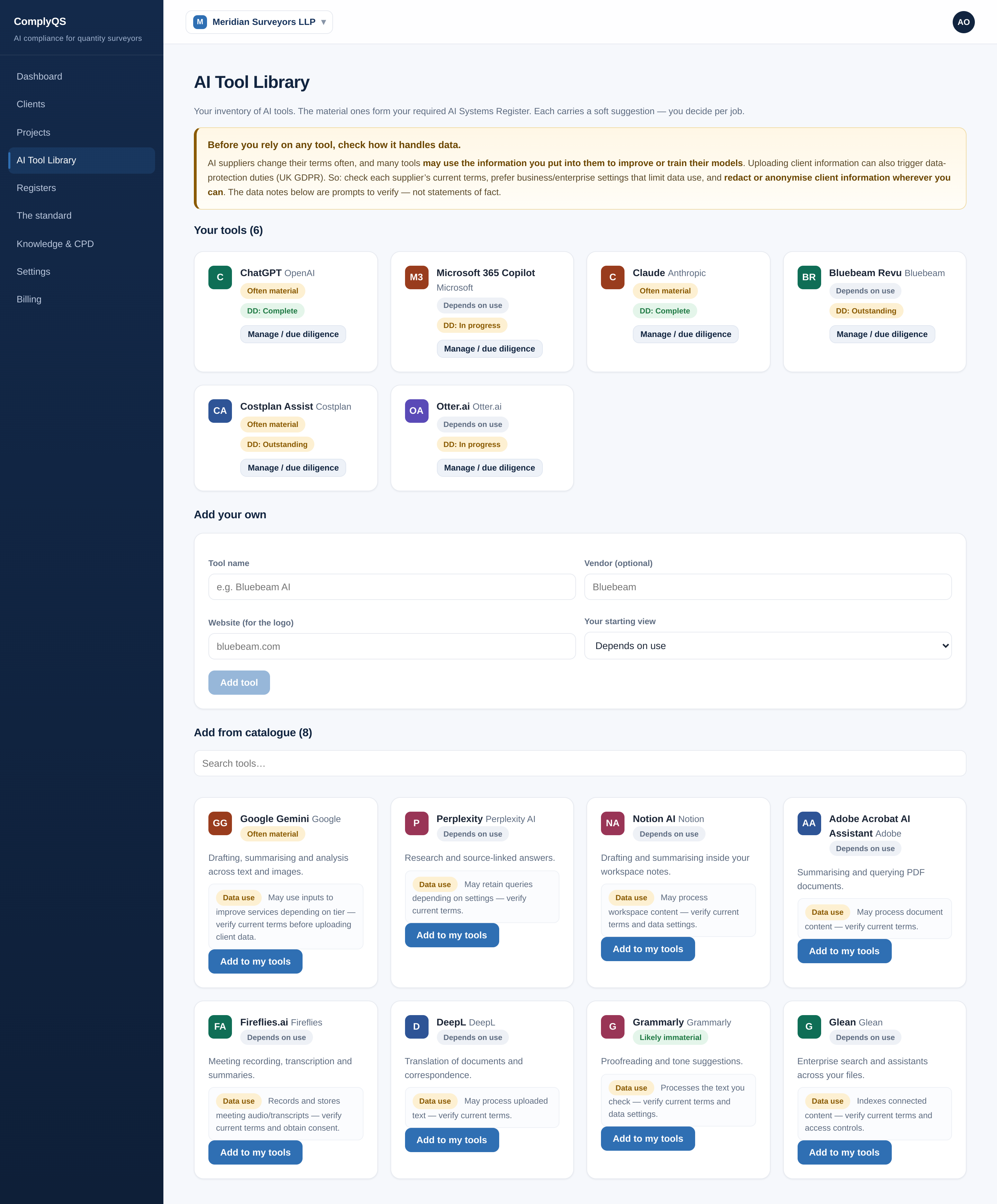 AI Tool Library with your tools and the catalogue
